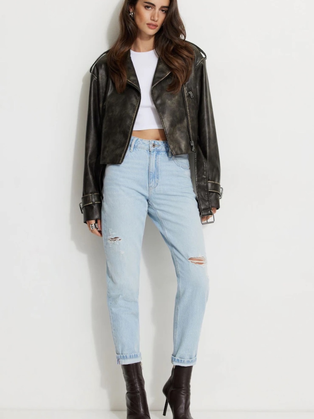 Dynamite Light Blue Distressed Boyfriend Jeans